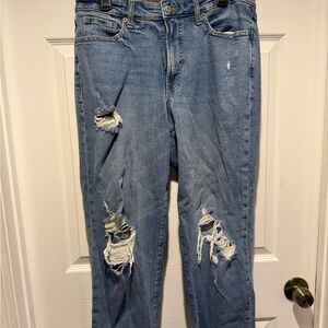 Old Navy Light Blue High Rise Distressed Jeans